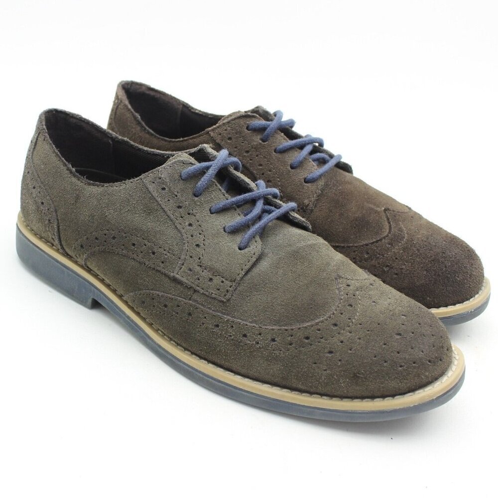 Sonoma Mens Brown Suede Leather Wing Tip Derby Shoes Size 10M